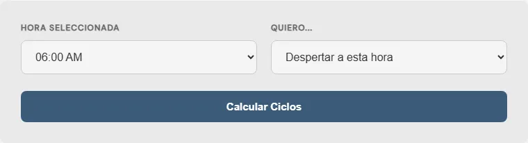Captura de pantalla de la Calculadora de ciclos de sueño (A qué hora despertar) Avanzada interactiva