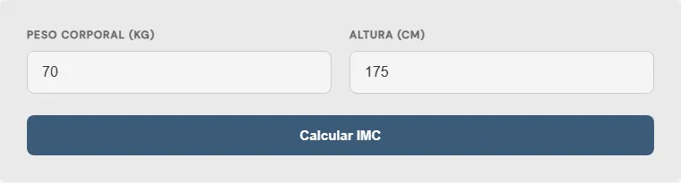 Captura de pantalla de la Calculadora de Índice de Masa Corporal (IMC) Avanzada interactiva