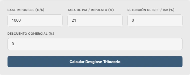 Captura de pantalla de la Calculadora de IVA Argentina Reducido (10.5%) interactiva