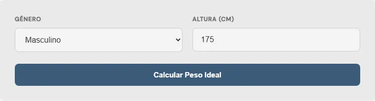Captura de pantalla de la Calculadora de peso corporal ideal Avanzada interactiva