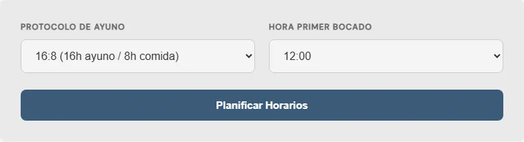 Captura de pantalla de la Planificador de horarios de ayuno intermitente Avanzado interactiva